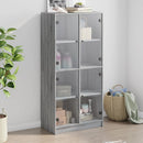 skab med låger 68x37x142 cm konstrueret træ grå sonoma-eg
