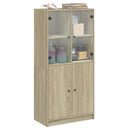 skab med låger 68x37x142 cm konstrueret træ sonoma-eg