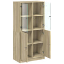 skab med låger 68x37x142 cm konstrueret træ sonoma-eg