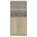 skab med låger 68x37x142 cm konstrueret træ sonoma-eg