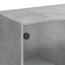 skab med låger 68x37x142 cm konstrueret træ betongrå
