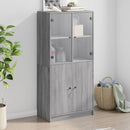 skab med låger 68x37x142 cm konstrueret træ grå sonoma-eg