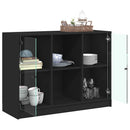 skænk 102x37x75,5 cm konstrueret træ sort