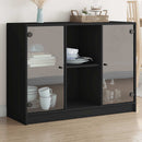 skænk 102x37x75,5 cm konstrueret træ sort