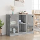 skænk 102x37x75,5 cm konstrueret træ grå sonoma-eg