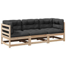 sofasæt til haven 3 dele med hynder massivt fyrretræ