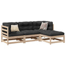 sofasæt til haven 4 dele massivt fyrretræ