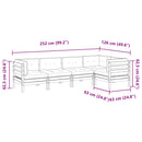 sofasæt til haven 5 dele med hynder imprægneret fyrretræ