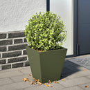 plantekasser 2 stk. 30x30x30 cm stål olivengrøn