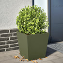 plantekrukker 2 stk. 40x40x40 cm stål olivengrøn