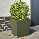 plantekrukker 2 stk. 40x40x40 cm stål olivengrøn