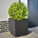 plantekrukker 2 stk. 50x50x50 cm stål sort