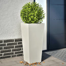 plantekrukker 2 stk. 35x35x75 cm stål hvid
