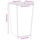plantekrukke 45x45x75 cm galvaniseret stål
