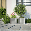 Havekrukker 2 stk 46x40x45 cm sekskantet rustfrit stål sort