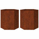 Havekrukker 2 stk 46x40x45 cm sekskantet Forvitringsstål