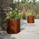Havekrukker 2 stk 46x40x45 cm sekskantet Forvitringsstål