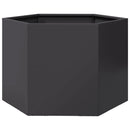 plantekasse 69x60x45 cm sekskantet stål sort