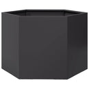 plantekasse 69x60x45 cm sekskantet stål sort