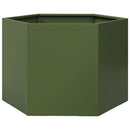 plantekasse 69x60x45 cm sekskantet stål olivengrøn