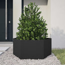 plantekasse 104x90x45 cm sekskantet stål sort