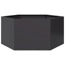 plantekasse 104x90x45 cm sekskantet stål sort