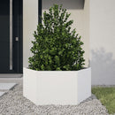plantekasse 104x90x45 cm sekskantet stål hvid
