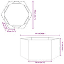 plantekrukke 104x90x45 cm sekskantet rustfrit stål