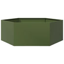 plantekasse 138x120x45 cm sekskantet stål olivengrøn