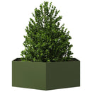 plantekasse 138x120x45 cm sekskantet stål olivengrøn