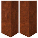 plantekasser 2stk. 40x34,5x75 cm trekantet vejrbestandigt stål