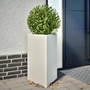 plantekasser 2 stk. 50x43x75 cm trekantet stål hvid