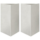 plantekasser 2 stk. 50x43x75 cm trekantet rustfrit stål sort