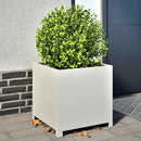 plantekrukke 50x50x50 cm stål hvid