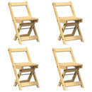 spisebordsstole 4 stk. Corona foldbare massivt fyrretræ brun