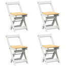 spisebordsstole 4 stk. Corona foldbare massivt fyrretræ hvid