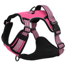 hundesele med refleksstriber str. L justerbar pink