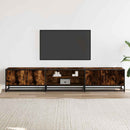 tv-bord 210x35x41 cm konstrueret træ røget egetræsfarve
