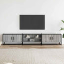 tv-bord 210x35x41 cm konstrueret træ grå sonoma-eg