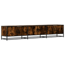 tv-bord 210x35x41 cm konstrueret træ røget egetræsfarve