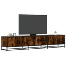 tv-bord 210x35x41 cm konstrueret træ røget egetræsfarve