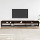 tv-bord 270x40x46 cm konstrueret træ brun egetræsfarve