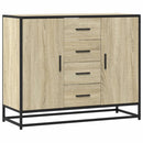 skab 92x35x76 cm konstrueret træ røget egetræsfarve