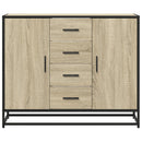 skab 92x35x76 cm konstrueret træ røget egetræsfarve