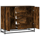 skænk 92x35x76 cm konstrueret træ røget egetræsfarve
