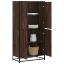 skab 68x35x139 cm konstrueret træ brun egetræsfarve