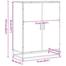 skoskab 75x38x97,5 cm konstrueret træ og metal brun egetræ