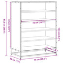 skoskab 75x38x97,5 cm konstrueret træ og metal sort
