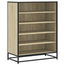 skoskab 75x38x97,5 cm konstrueret træ og metal sonoma-eg