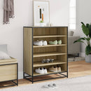 skoskab 75x38x97,5 cm konstrueret træ og metal sonoma-eg